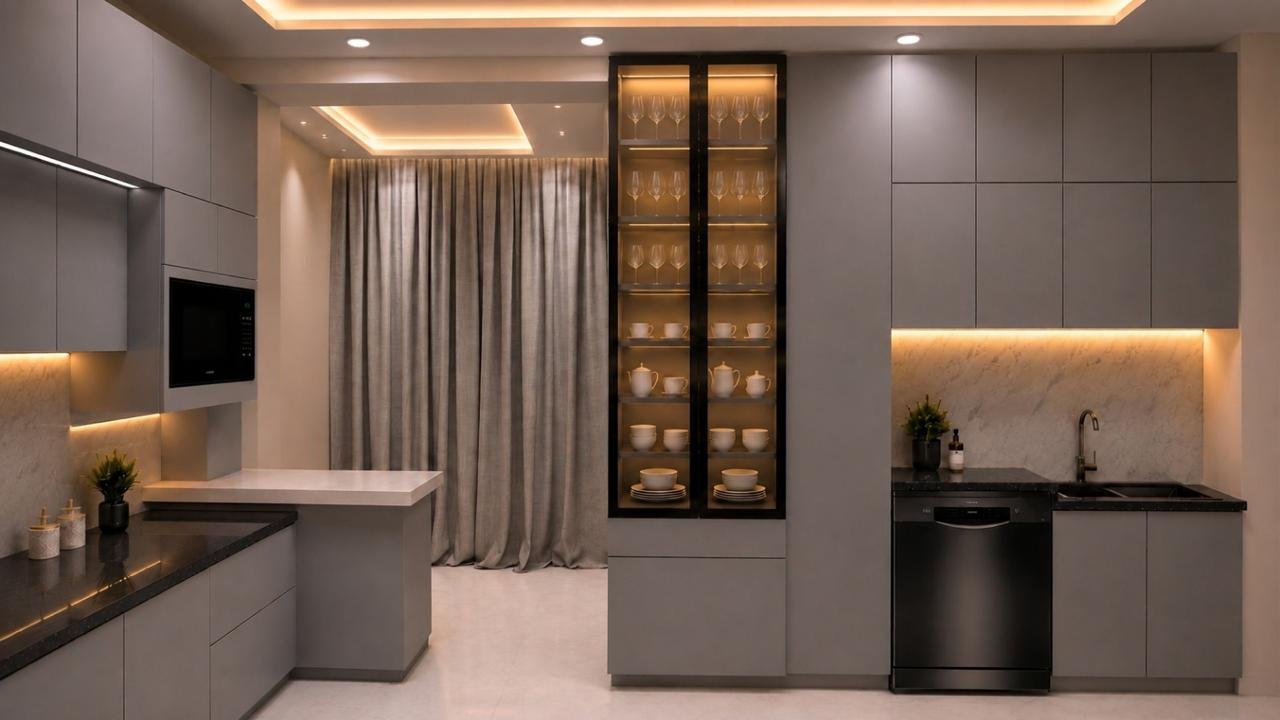 Contemporary Matte Modular Kitchen — 1